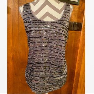 NY & Co Gray Sequin Tank